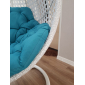 Кресло плетеное подвесное Astella Furniture Lucca Grande 2XL сталь, искусственный ротанг, ткань белый, бирюзовый Фото 3