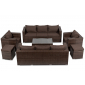 Комплект плетеной мебели Astella Furniture Милан сталь, искусственный ротанг, ткань коричневый, кофе Фото 1
