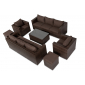 Комплект плетеной мебели Astella Furniture Милан сталь, искусственный ротанг, ткань коричневый, кофе Фото 2