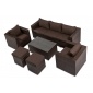 Комплект плетеной мебели Astella Furniture Милан сталь, искусственный ротанг, ткань коричневый, кофе Фото 2