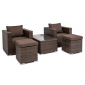 Комплект плетеной мебели Astella Furniture Милан сталь, искусственный ротанг, ткань коричневый, кофе Фото 1