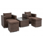 Комплект плетеной мебели Astella Furniture Милан сталь, искусственный ротанг, ткань коричневый, кофе Фото 1