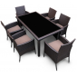 Комплект плетеной мебели Astella Furniture Мирамар сталь, искусственный ротанг, ткань коричневый Фото 1