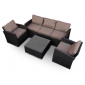 Комплект плетеной мебели Astella Furniture Раджа сталь, искусственный ротанг, ткань коричневый Фото 1