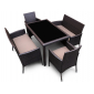 Комплект плетеной мебели Astella Furniture Ария сталь, искусственный ротанг, ткань коричневый Фото 1