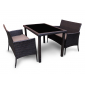 Комплект плетеной мебели Astella Furniture Ария Кафе сталь, искусственный ротанг, ткань коричневый Фото 2