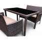Комплект плетеной мебели Astella Furniture Ария Кафе сталь, искусственный ротанг, ткань коричневый Фото 3