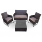 Комплект плетеной мебели Astella Furniture Ария Лайт сталь, искусственный ротанг, ткань коричневый Фото 1