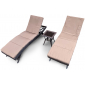 Комплект лежаков со столиком Astella Furniture Капри сталь, искусственный ротанг, ткань коричневый Фото 1