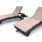 Комплект лежаков со столиком Astella Furniture Капри сталь, искусственный ротанг, ткань коричневый Фото 7