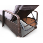 Лежак плетеный с матрасом Astella Furniture Кардинал сталь, искусственный ротанг, ткань коричневый Фото 2