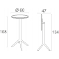Стол пластиковый барный складной Siesta Contract Sky Folding Bar Table 60 сталь, пластик белый Фото 3