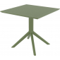 Стол пластиковый Siesta Contract Sky Table 80 сталь, пластик оливковый Фото 5