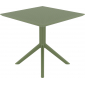 Стол пластиковый Siesta Contract Sky Table 80 сталь, пластик оливковый Фото 6