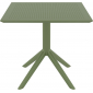 Стол пластиковый Siesta Contract Sky Table 80 сталь, пластик оливковый Фото 1