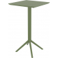 Стол пластиковый барный складной Siesta Contract Sky Folding Bar Table 60 сталь, пластик оливковый Фото 6