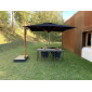 Зонт профессиональный 3.5х3.5 м Scolaro Astro Timber алюминий, акрил имитация ироко, черный Фото 8