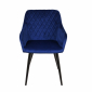 Кресло с обивкой E-line Консул металл, велюр темно-синий Фото 2