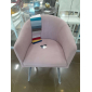 Кресло с обивкой Likom Комфорт 22 металл, велюр черный, пыльно-розовый Фото 6