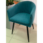 Кресло с обивкой Likom Комфорт 22 металл, велюр черный, синий Фото 1