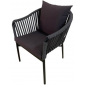 Кресло плетеное с подушкой Tagliamento Modena алюминий, теслин, акрил черный, темно-серый Фото 4