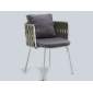 Кресло плетеное с подушкой Tagliamento Roma алюминий, полиэстер, акрил белый, светло-серый Фото 10
