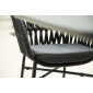 Кресло плетеное с подушкой Grattoni Tahiti алюминий, роуп, текстилен черный, темно-серый, черный Фото 5