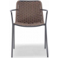 Кресло плетеное Grattoni Cannes Lux сталь, роуп антрацит, коричневый Фото 1