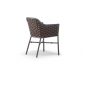 Кресло плетеное с подушкой Grattoni Panama алюминий, роуп, текстилен черный, тортора Фото 5