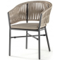 Кресло плетеное Grattoni Portofino алюминий, роуп, акрил антрацит, серый Фото 1