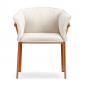 Кресло металлическое с подушкой PEDRALI Lamorisse алюминий, ткань терракота, белый Фото 6