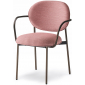 Кресло с обивкой PEDRALI Blume сталь, алюминий, ткань матовая бронза, розовый Фото 1