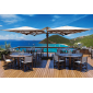 Зонт профессиональный четырехкупольный 6х6 м Scolaro Galaxia Quattro Timber алюминий, акрил имитация ироко, слоновая кость Фото 1