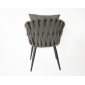 Кресло плетеное с подушками Tagliamento Verona алюминий, роуп, акрил антрацит, темно-коричневый Фото 6
