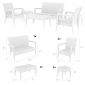 Комплект пластиковой плетеной мебели Siesta Contract Miami Lounge Set стеклопластик, полиэстер белый Фото 6