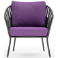 Кресло плетеное с подушками Aurica Бора-Бора алюминий, роуп, акрил сиреневый Фото 3