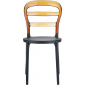 Комплект пластиковых стульев Siesta Contract Miss Bibi Set 4 стеклопластик, поликарбонат черный, янтарный Фото 9