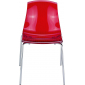 Комплект прозрачных стульев Siesta Contract Allegra Set 4 сталь, поликарбонат красный Фото 15
