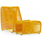 Кресло-шезлонг с пуфом Aurica Бали алюминий, роуп желтый Фото 1