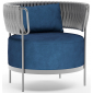 Комплект металлической мебели Aurica Лимассол алюминий, керамогранит, роуп, ткань синий Фото 4