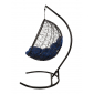Кресло подвесное плетеное Bigarden Kokos сталь, искусственный ротанг, ткань оксфорд черный Фото 9
