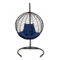 Кресло подвесное плетеное Bigarden Kokos сталь, искусственный ротанг, ткань оксфорд черный Фото 10