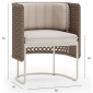 Кресло плетеное с подушками Aurica Рюген алюминий, роуп, акрил коричневый Фото 2