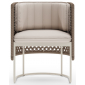 Кресло плетеное с подушками Aurica Рюген алюминий, роуп, акрил бежевый Фото 3