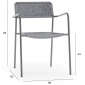 Кресло плетеное Aurica Эланд нержавеющая сталь, роуп серый Фото 2