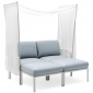 Лаунж-диван двухместный с балдахином Nardi Komodo Ombra стеклопластик, Sunbrella белый, лед Фото 1