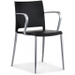 Кресло пластиковое PEDRALI Mya алюминий, стеклопластик черный Фото 1