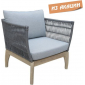 Кресло деревянное с подушками Tagliamento River акация, роуп, олефин дымчатый белый, серый Фото 2