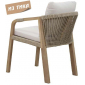 Кресло деревянное с подушками Tagliamento Rimini тик, роуп, олефин натуральный, бежевый Фото 1