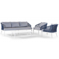 Комплект плетеной мебели Grattoni Kos алюминий, роуп, олефин белый, синий, светло-серый Фото 1